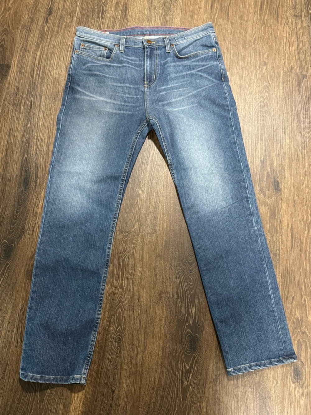 American Giant Mens Dakota Straight Jean 38x32 Stretch Great Fade